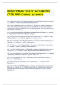 BRMP PRACTICE STATEMENTS (Y N) With Correct answers (1)