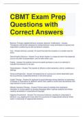 CBMT Exam Prep Questions with Correct Answers