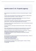 sports exam 2 ch. 8 sports agency questions and answers