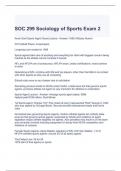 SOC 299 Sociology of Sports Exam