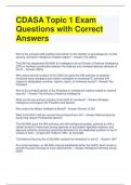 CDASA Topic 1 Exam Questions with Correct Answers