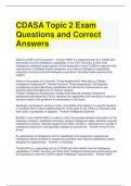 CDASA Topic 2 Exam Questions and Correct Answers