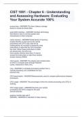 CIST 1001 - Chapter 6 - Understanding and Assessing Hardware: Evaluating Your System Accurate 100%