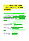 Bundle For CDCA  Exam Questions with All Correct Answers