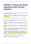 CDFM 3 1 Fiscal Law Exam Questions with Correct Answers