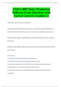 ANSCI 4007 Dairy Production Midterm Exam Questions with  Correct Answers Graded A+