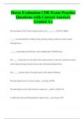 Horse Evaluation CDE Exam Practice  Questions with Correct Answers  Graded A+ 