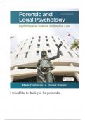 Test Bank For Forensic and Legal Psychology, 4th Edition By Mark Costanzo, Daniel Krauss (Macmillan)