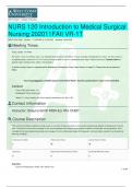 NURS 120 Introduction to Medical Surgical  Nursing 202011FAII VR-1T 202011FAII 2020 Section 11/02/2020 to 01/24/2021 Modified 10/24/2020 Meeting Times Class Length: 10 weeks For every 1 hour in a theory class, it is expected that students complete 2–3 hou