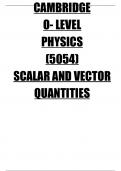 O level Physics Notes ( Scalar and Vector)