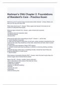 Hartman's CNA Chapter 2 Foundations of Resident's Care - Practice Exam Questions and Answers (Graded A)