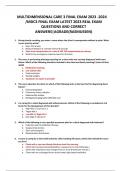 MULTIDIMENSIONAL CARE 3 FINAL EXAM 2023 -2024  /MDC3 FINAL EXAM LATEST 2023 REAL EXAM  QUESTIONS AND CORRECT  ANSWERS|AGRADE
