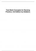 Exam (elaborations) Test bank for Concepts for Nursing Practice 3rd Edition by Jean Foret Giddens 9780323581936 Chapter 1-57 Complete Guide.