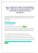REAL NREMT® EMR EXAM PREP2023- 2024 / NREMT EXAM QUESTIONS AND  ANSWERS WITH RATIONALE  GRADED A,