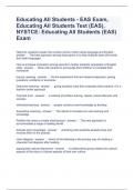 Educating All Students - EAS Exam, Educating All Students Test (EAS), NYSTCE Educating All Students Questions and Answers Graded A+