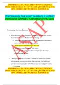 ATI PHARMACOLOGY LATEST UPDATE 2022/2023  PROCTORED EXAM -STUDY GUIDE QUESTIONS & ANS  100% CORRECTLY VERIFIED GRADED A+