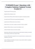 NURS6030 Exam 1 Questions with  Complete Solutions Updated Version  Graded A+ 