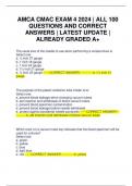 AMCA CMAC EXAM 4 2024 | ALL 100 QUESTIONS AND CORRECT ANSWERS | LATEST UPDATE | ALREADY GRADED A+