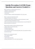 Suicide Prevention (LAUSD) Exam  Questions and Answers Graded A+ 