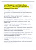 SOFTBALL FOR UMPIRES Exam Quetions with Complete Solutions- Latest Update 2023