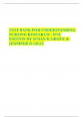 TEST BANK FOR UNDERSTANDING  NURSING RESEARCH - 8TH  EDITION BY SUSAN K GROVE &  JENNIFER R GRAY