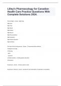 Pharmacology for Canadian Health Care Practice Questions With Complete Solutions 2024.