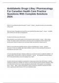 Antidiabetic Drugs Lilley: Pharmacology For Canadian Health Care Practice Questions With Complete Solutions 2024.