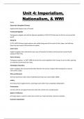 Unit 4: Imperialism,   Nationalism, & WWI Questions and Answers(Actual exam questions/frequently tested questions and answers)100% Verified