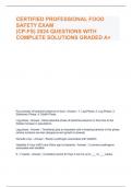 CERTIFIED PROFESSIONAL FOOD SAFETY EXAM (CP-FS) 2024 QUESTIONS WITH COMPLETE SOLUTIONS GRADED A+