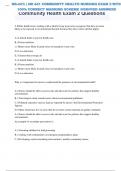 NR-441: | NR 441 COMMUNITY HEALTH NURSING EXAM 2 {C} WITH 100% CORRECT MARKING SCHEME /VERIFIED ANSWERS