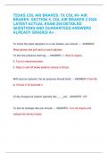 TEXAS CDL AIR BRAKES, TX CDL #3- AIR  BRAKES- SECTION 5, CDL AIR BRAKES 2 2024  LATEST ACTUAL EXAM 200 DETAILED  QUESTIONS AND GUARANTEED ANSWERS  ALREADY GRADED A+.