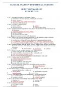 CLINICAL ANATOMY FOR MEDICAL STUDENTS  QUESTIONS/A+ GRADE  GUARANTEED