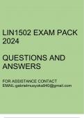 LIN1502 Exam pack 2024(Questions and answers)