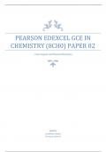 PEARSON EDEXCEL AS  CHEMISTRY  PAPER 02 QUESTION PAPER JUNE 2023