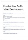LATEST 2024 Florida 4-Hour Traffic School Exam Answers