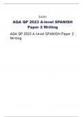 AQA QP 2023 A-level SPANISH Paper 2 Writing