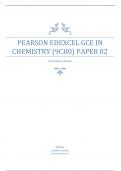 PEARSON EDEXCEL A LEVEL CHEMISTRY PAPER 02  QUESTION PAPER JUNE 2023