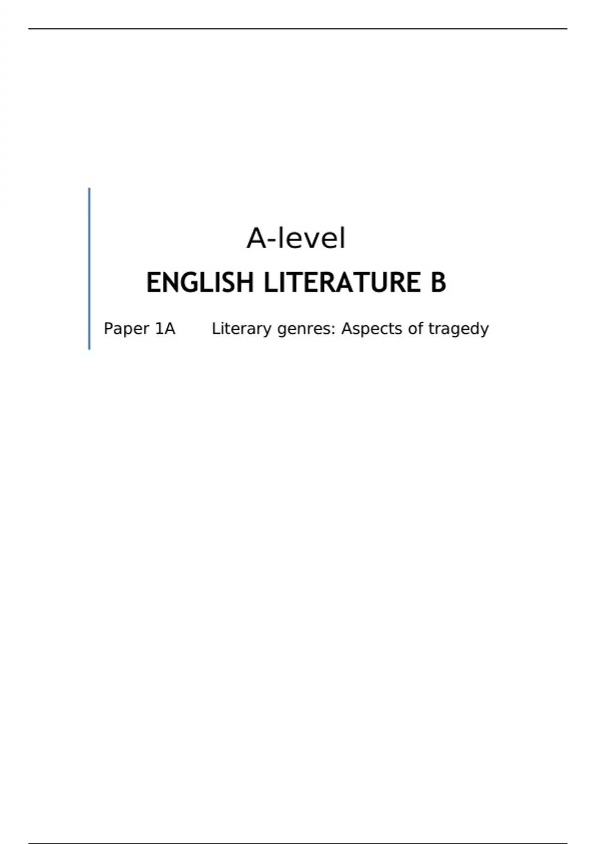 AQA A-level ENGLISH LITERATURE B Paper 1A QUESTION PAPER MAY 2023 ...