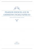 PEARSON EDEXCEL A LEVEL CHEMISTRY PAPER 3  QUESTION PAPER JUNE 2023