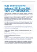 LATEST fluid and electrolyte balance 2024 Exam With 100% Correct Solutions