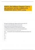 IFSTA 7th Edition Chapter Test 3 QUESTION WITH COMPLETE VERIFIED SOLUTION 2024