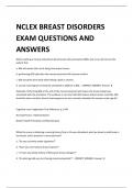 NCLEX BREAST DISORDERS EXAM QUESTIONS AND ANSWERS 