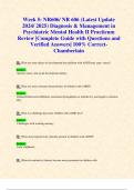 Weeks 1-8 ,Midterm & Final Exams: NR606/ NR 606 (Latest Updates 2024/ 2025 STUDY BUNDLE WITH COMPLETE SOLUTIONS) Diagnosis & Management in Psychiatric Mental Health II Practicum Reviews |Complete Guides with Questions and Verified Answers| 100% Correct- C