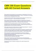 Bundle For CMN 350 Exam Questions and Correct Answers