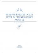 PEARSON EDEXCEL AS LEVEL BUSINESS PAPER 2 QUESTION PAPER AND MARK SCHEME JUNE 2023