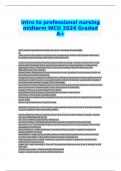 intro to professional nursing midterm WCU 2024 Graded A+