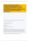 NSCA Certified Strength & Conditioning Specialist - CSCS COMPLETE REVIEW! STILL IN PROGRESS Questions with Answers LATEST UPDATED EDITION 2024/2025