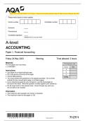 AQA A-level ACCOUNTING 7127/1 Paper 1 Financial Accounting Question Paper & Mark scheme (Merged) June 2023