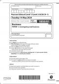 GCSE EDEXCEL May 2024 Business Paper 1 Including Mark Scheme