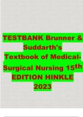 TESTBANK,BRUNNER AND SUDDARTH TEXT BOOK of medical surgical nursing 15th edition HINKLE 2023. 